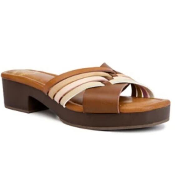 TRUE CRAFT NWT KLICK WOOD SLIDES SANDALS - Picture 1 of 9